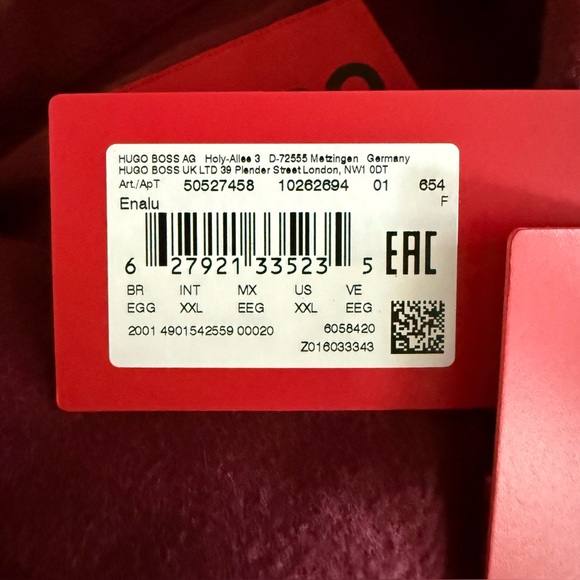 HUGO Boss Men's Size XXL Dark Red Enalu Oversized Fit Button Up Shirt Pockets - Picture 11 of 11